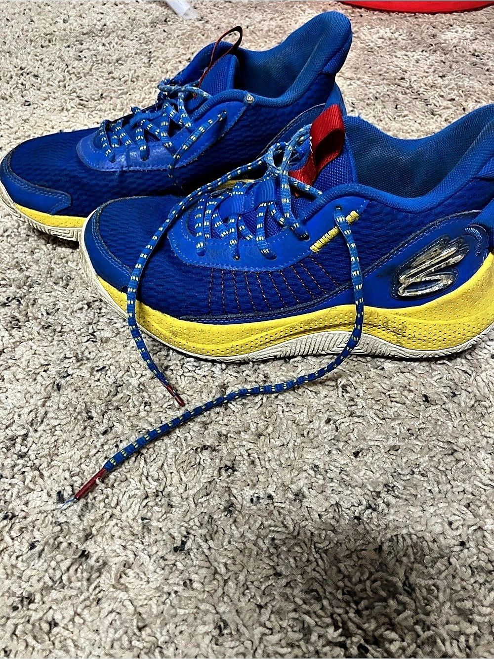Under Armour Curry 3Z7 Blue & Yellow Athletic Sneakers